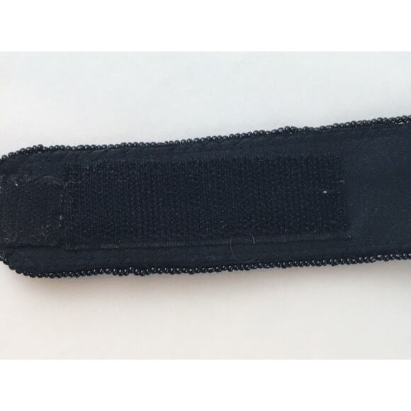 Black Bugle beaded and sequin vintage retro sash belt La Regale Small - Picture 7 of 16